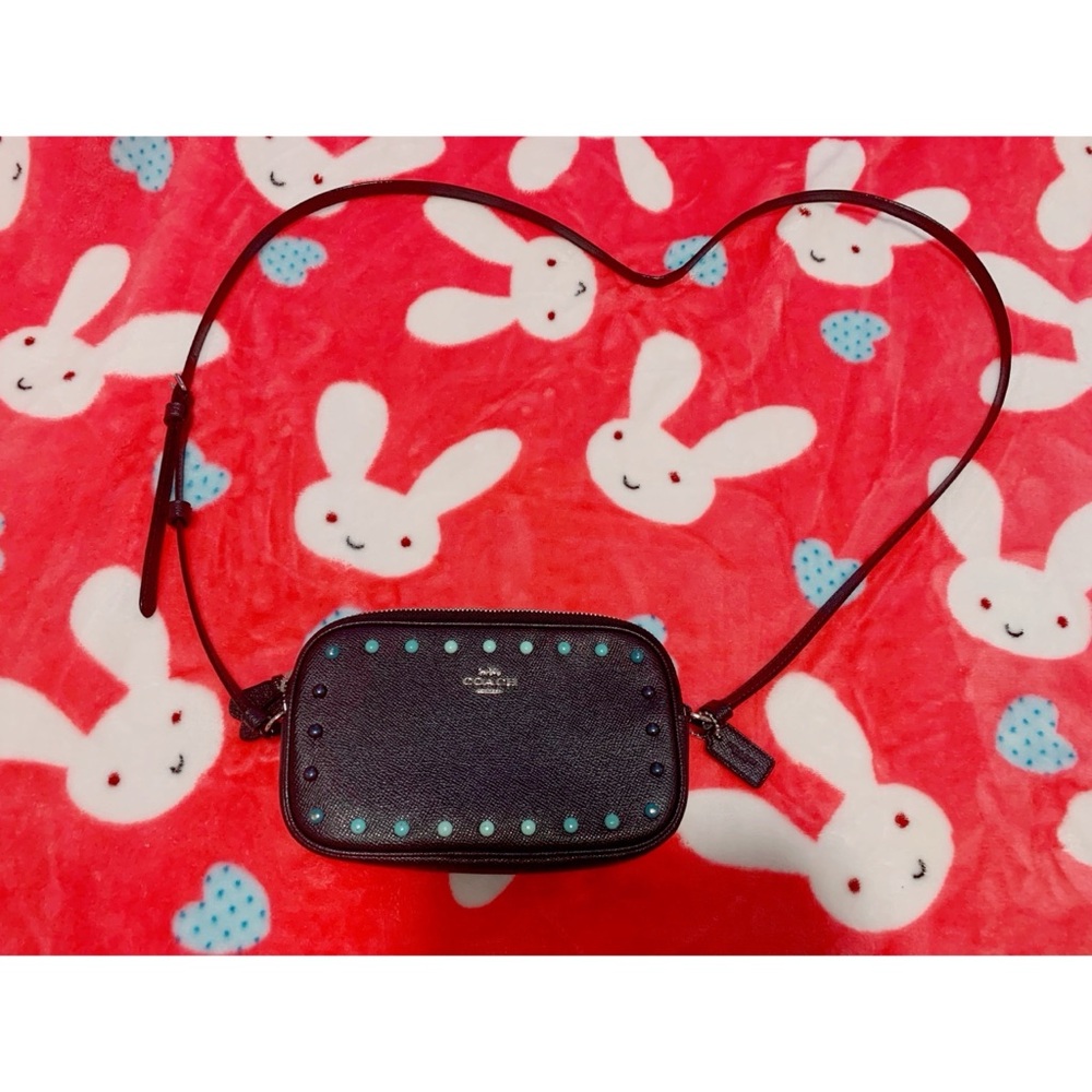 Coach Crossbody Pouch Rivets - Midnight Blue